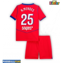 Paris Saint-Germain Nuno Mendes #25 3rd trikot Kinder 2025-26 Kurzarm (+ Kurze Hosen)